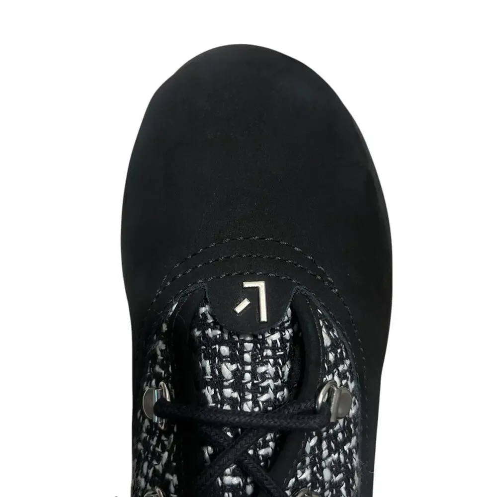 Larroude Vail Black Tweed/Suede Ankle Boots – 8.5